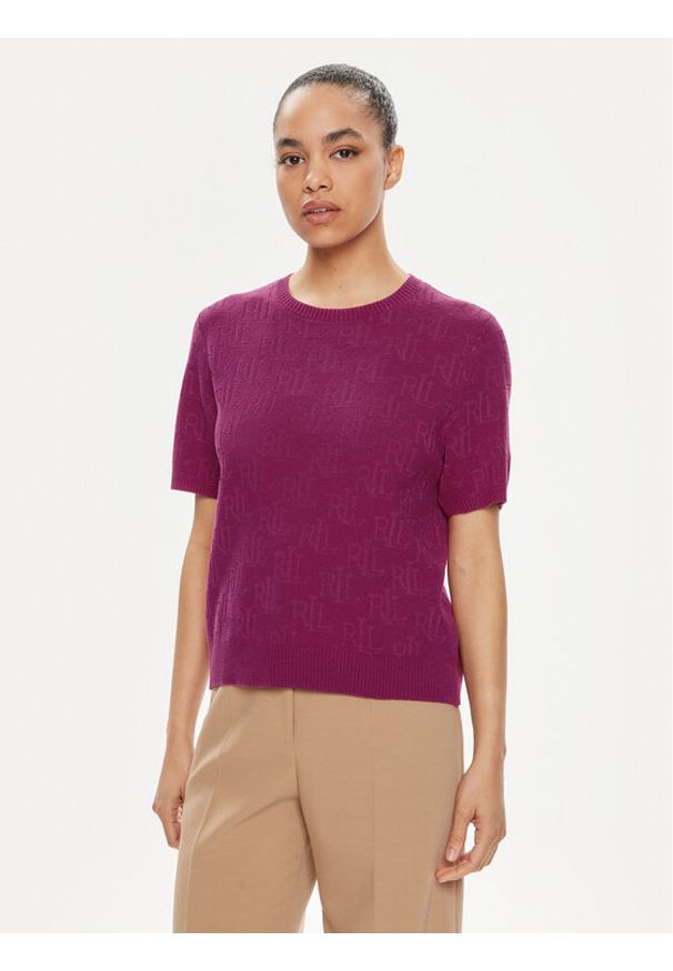 Lauren Ralph Lauren Sweter 200909156003 Różowy Regular Fit. Kolor: różowy. Materiał: bawełna