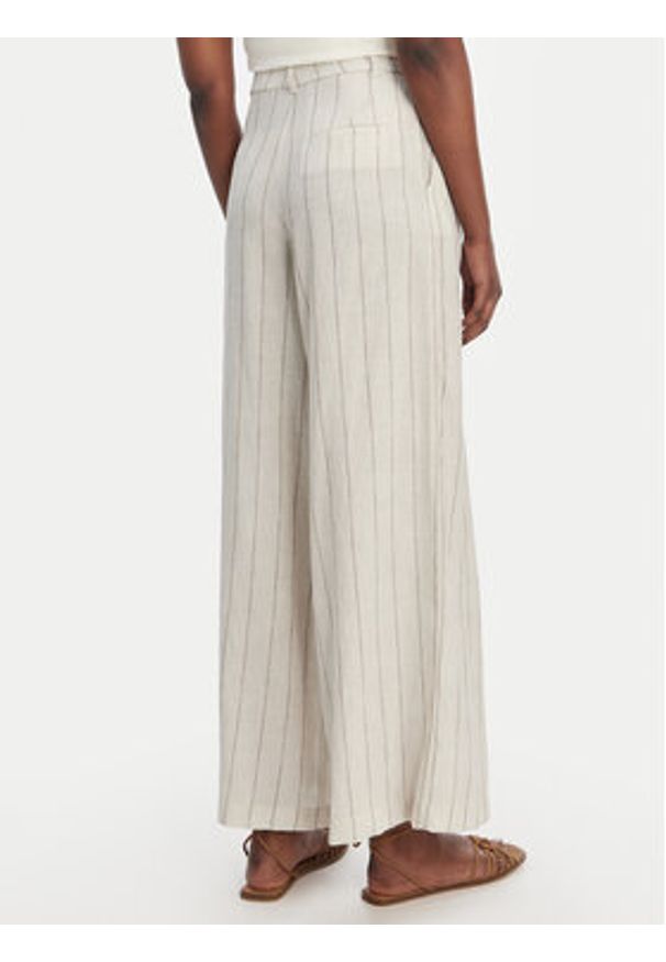 Eleh Spodnie materiałowe SS260272 Écru Relaxed Fit. Kolor: kremowy. Materiał: syntetyk, wiskoza