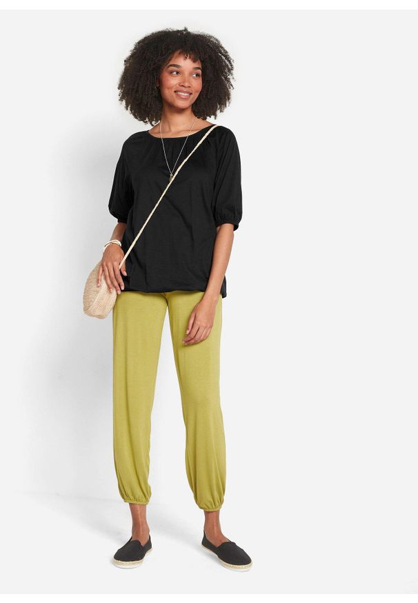 bonprix - Shirt z bawełny organicznej, krótki rękaw. Kolor: czarny. Materiał: bawełna. Długość rękawa: krótki rękaw. Długość: krótkie