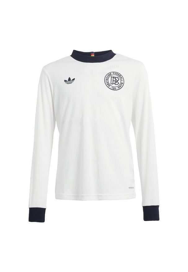 Adidas - Koszulka Germany Anniversary Long Sleeve Kids. Kolor: biały, wielokolorowy, czarny. Materiał: materiał. Długość rękawa: długi rękaw