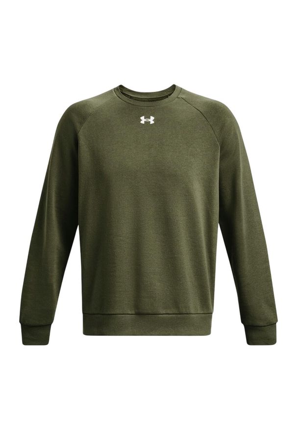 Under Armour - Bluza Męska Polar Dekolt W Szpic. Kolor: zielony. Materiał: polar
