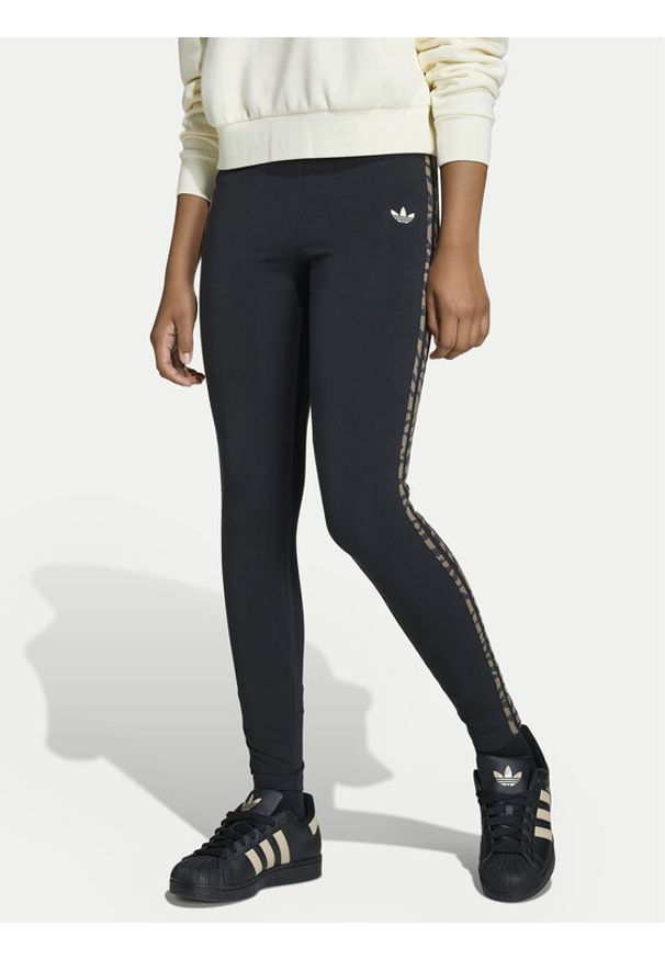 Adidas - adidas Legginsy 3-Stripes KD3289 Czarny Slim Fit. Kolor: czarny. Materiał: bawełna