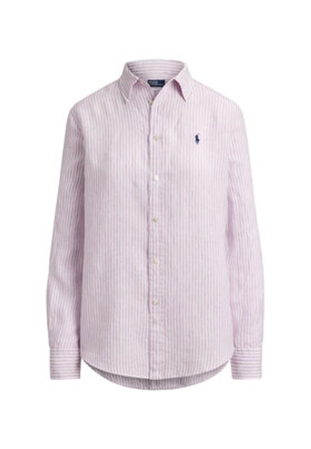Polo Ralph Lauren Koszula 211A96158006 Fioletowy Classic Fit. Typ kołnierza: polo. Kolor: fioletowy. Materiał: len