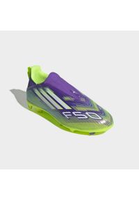 Adidas - Buty piłkarskie dla dzieci ADIDAS F50 League Laceless FG/MG. Materiał: syntetyk. Szerokość cholewki: normalna. Wzór: nadruk. Sport: piłka nożna