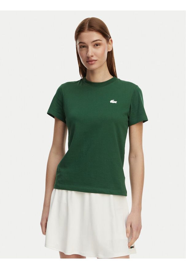Lacoste T-Shirt TF9246 Zielony Slim Fit. Kolor: zielony. Materiał: bawełna