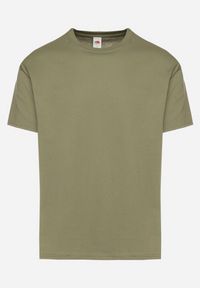 Born2be - Ciemnozielona Bawełniana Koszulka T-shirt w Stylu Basic Malorisa. Okazja: na co dzień. Kolor: brązowy. Materiał: bawełna. Styl: klasyczny, casual, elegancki #6