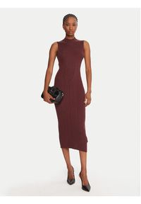 Guess Sukienka dzianinowa W5BK23 Z3OW2 Brązowy Slim Fit. Kolor: brązowy. Materiał: syntetyk #2