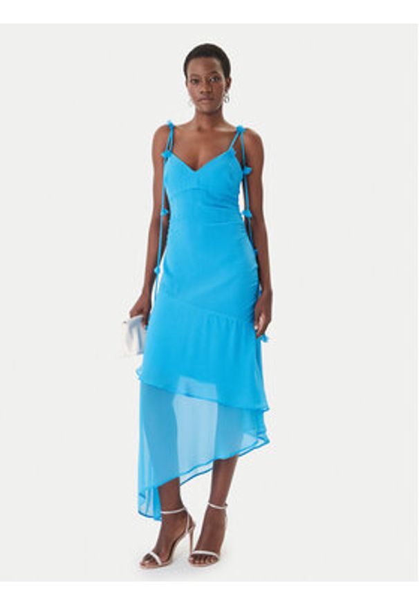 Guess Sukienka koktajlowa W6GKAD W2526 Niebieski Regular Fit. Kolor: niebieski. Materiał: syntetyk. Styl: wizytowy