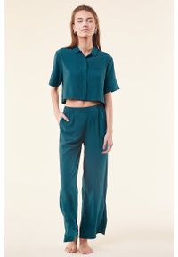 Etam spodnie piżamowe Jahel damskie kolor niebieski. Kolor: niebieski