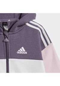 Adidas - Dres Tiberio 3-Stripes Colorblock Fleece Kids. Kolor: biały, różowy, fioletowy, wielokolorowy. Materiał: dresówka