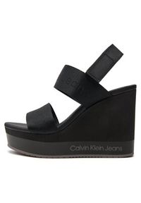 Calvin Klein Jeans Sandały Wedge Sandal Webbing In Mr YW0YW01360 Czarny. Kolor: czarny #6