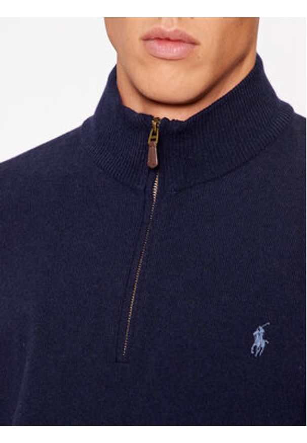 Polo Ralph Lauren Sweter 710876756001 Granatowy Regular Fit. Typ kołnierza: polo. Kolor: niebieski. Materiał: wełna