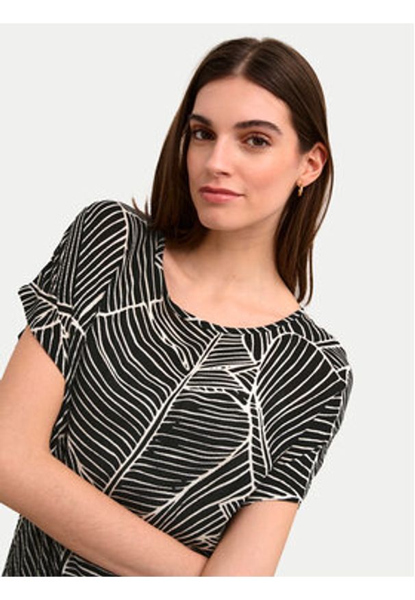 Kaffe T-Shirt Amber 10508257 Czarny Relaxed Fit. Kolor: czarny. Materiał: wiskoza