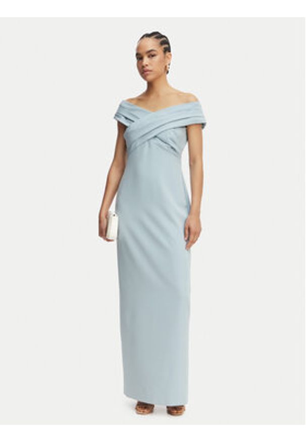 Lauren Ralph Lauren - LAUREN RALPH LAUREN Sukienka wieczorowa 253936391008 Błękitny Slim Fit. Kolor: niebieski. Materiał: syntetyk. Styl: wizytowy