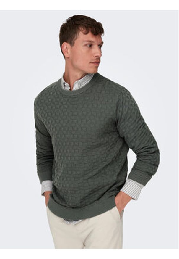 Only & Sons Sweter 22026559 Szary Regular Fit. Kolor: szary. Materiał: syntetyk