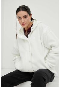 adidas Originals bluza damska kolor beżowy z kapturem gładka. Typ kołnierza: kaptur. Kolor: beżowy. Materiał: poliester. Wzór: gładki #1