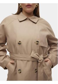 Vero Moda Curve Trencz Doreen 10307261 Beżowy Regular Fit. Kolor: beżowy. Materiał: syntetyk #4