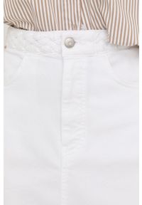 BOSS spódnica kolor biały mini prosta. Kolor: biały. Materiał: tkanina, materiał #4