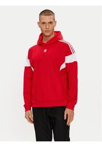 Adidas - adidas Bluza Adicolor Classics Cut Line Hoodie IB9945 Czerwony Loose Fit. Kolor: czerwony. Materiał: syntetyk