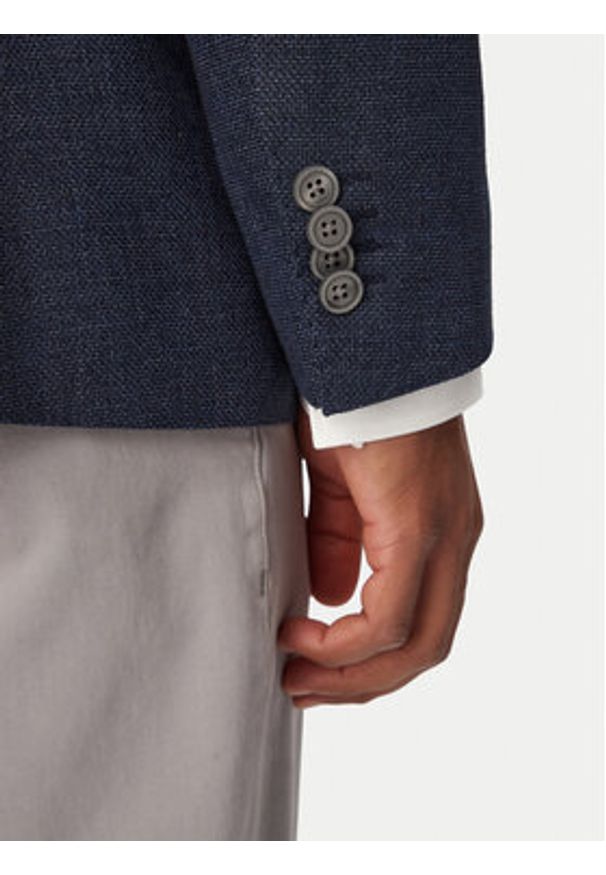 BOSS Marynarka Hutson 50561859 Granatowy Regular Fit. Kolor: niebieski. Materiał: syntetyk