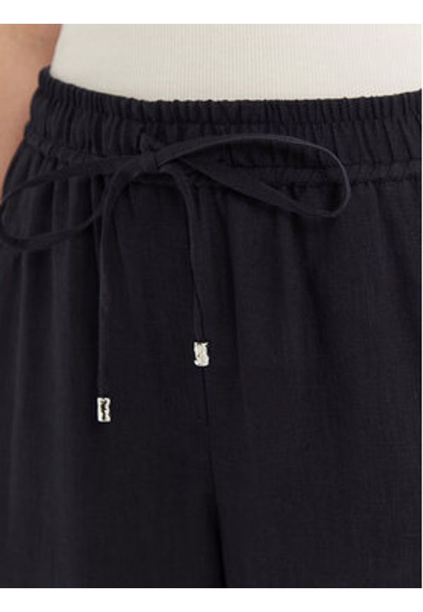 Marella Spodnie materiałowe Mattino 2513131084 Granatowy Wide Leg. Kolor: niebieski. Materiał: len