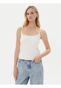 Guess Top V5GP22 J1314 Biały Slim Fit. Kolor: biały. Materiał: bawełna