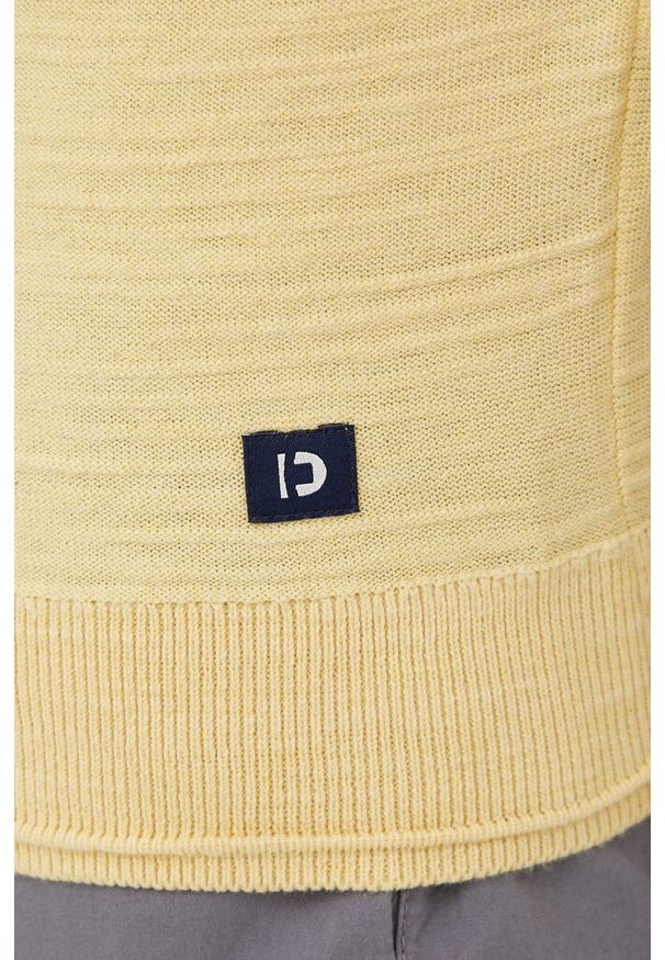 Tom Tailor sweter bawełniany męski kolor żółty lekki. Okazja: na co dzień. Kolor: żółty. Materiał: bawełna. Długość rękawa: długi rękaw. Długość: długie. Styl: casual