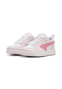 Puma - Dziecięce sneakersy Rebound V6 Lo PUMA White Fast Pink Whisp Of. Kolor: wielokolorowy, różowy, biały