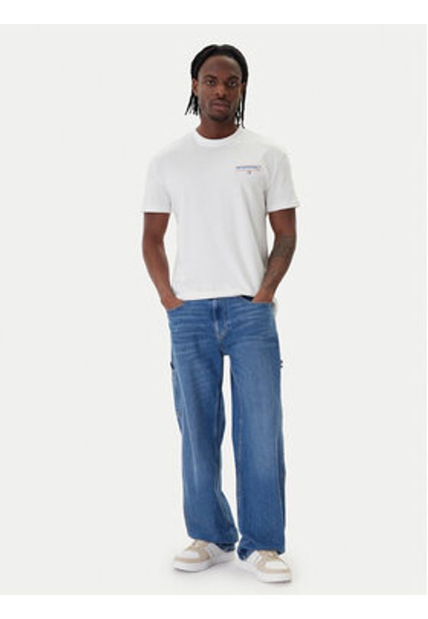 Tommy Jeans T-Shirt Poster DM0DM22541 Biały Regular Fit. Kolor: biały. Materiał: bawełna