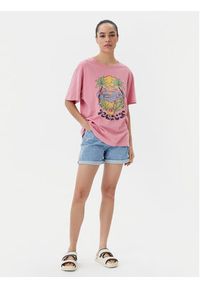 Roxy T-Shirt ERJZT05905 Różowy Oversize. Kolor: różowy. Materiał: bawełna #2