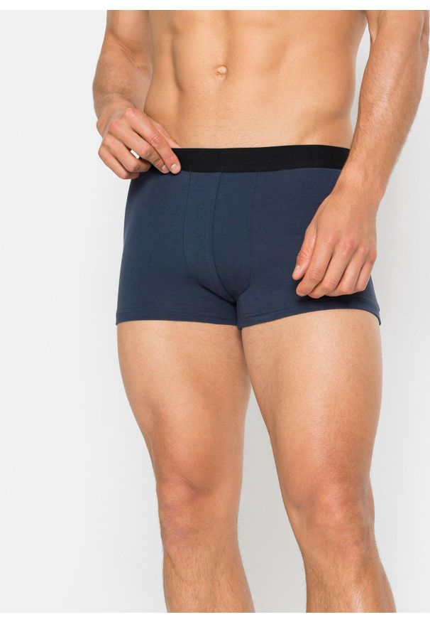 bonprix - Bokserki z bawełną, dopasowany fason (10 par). Kolor: niebieski. Materiał: bawełna