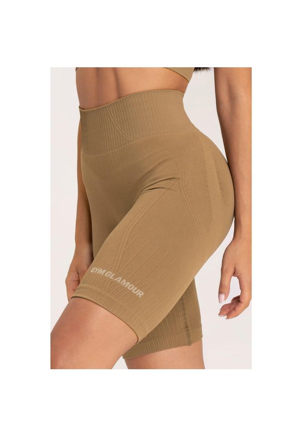 GYM GLAMOUR - Bikery fitness damskie Gym Glamour push up 2.0. Kolor: brązowy. Sport: fitness