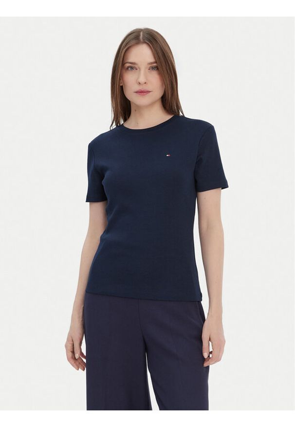 TOMMY HILFIGER - Tommy Hilfiger T-Shirt New Cody WW0WW40587 Granatowy Regular Fit. Kolor: niebieski. Materiał: bawełna