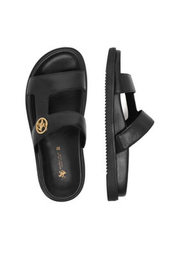 Beverly Hills Polo Club Klapki EO-WI16-SERDINIA-04 Czarny. Kolor: czarny. Materiał: skóra