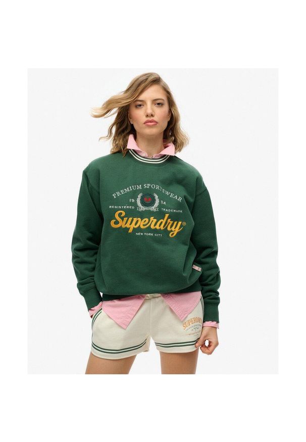 Superdry - Luźny sweter Country Club. Kolor: zielony