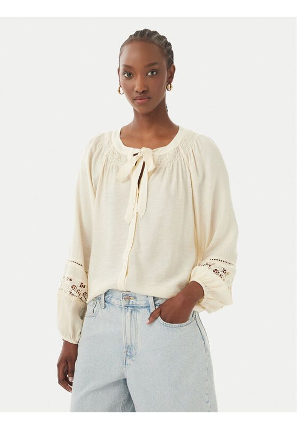 Vero Moda Koszula Stacy 10343458 Kremowy Loose Fit. Kolor: kremowy. Materiał: wiskoza