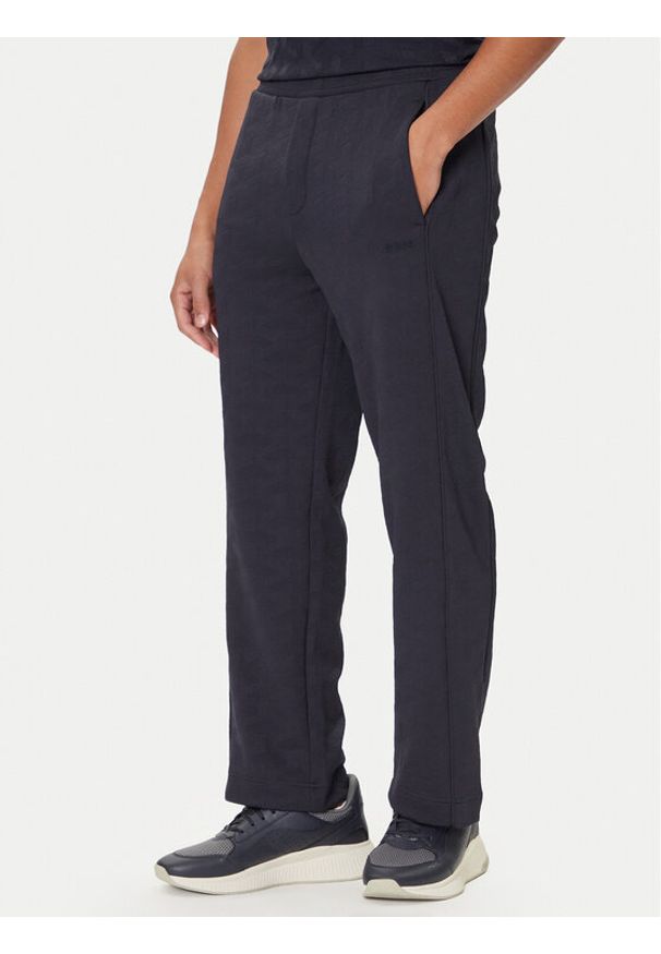 BOSS Spodnie dresowe Mirror Long 50549713 Granatowy Regular Fit. Kolor: niebieski. Materiał: syntetyk