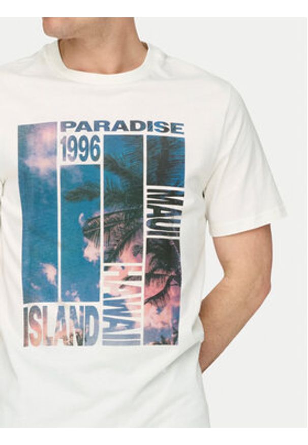 Only & Sons T-Shirt Magdy 22029454 Biały Regular Fit. Kolor: biały. Materiał: bawełna
