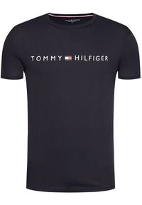 TOMMY HILFIGER - Tommy Hilfiger T-Shirt Cn SS Logo UM0UM01434 Granatowy Regular Fit. Kolor: niebieski. Materiał: bawełna #2