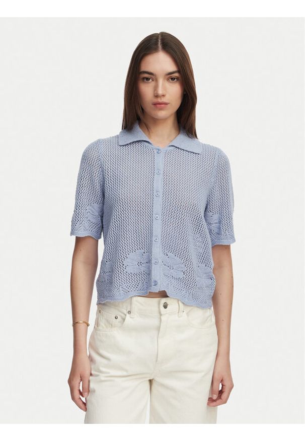 Vero Moda Kardigan Mystic 10342420 Niebieski Regular Fit. Kolor: niebieski. Materiał: bawełna