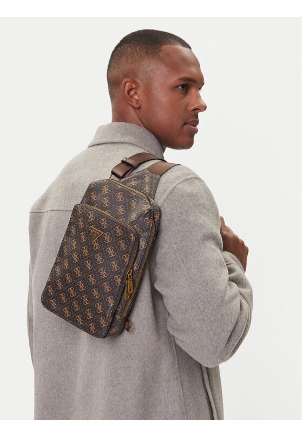 Guess Saszetka HMMILO P5226 Brązowy. Kolor: brązowy. Materiał: skóra