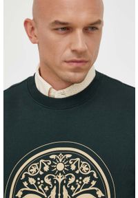 Trussardi Jeans - Trussardi bluza bawełniana męska kolor zielony z nadrukiem. Kolor: zielony. Materiał: bawełna. Wzór: nadruk. Styl: klasyczny #4
