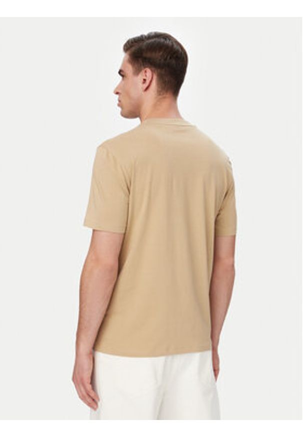 Hugo - HUGO T-Shirt Dero222 50466158 Beżowy Regular Fit. Kolor: beżowy. Materiał: bawełna