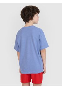4f - 4F T-shirt oversize gładki chłopięcy - granatowy 158 (12-13 lat). Okazja: na co dzień. Kolor: niebieski. Materiał: bawełna, tkanina, jersey. Długość rękawa: krótki rękaw. Długość: krótkie. Wzór: gładki. Sezon: lato. Styl: klasyczny, elegancki, sportowy, casual