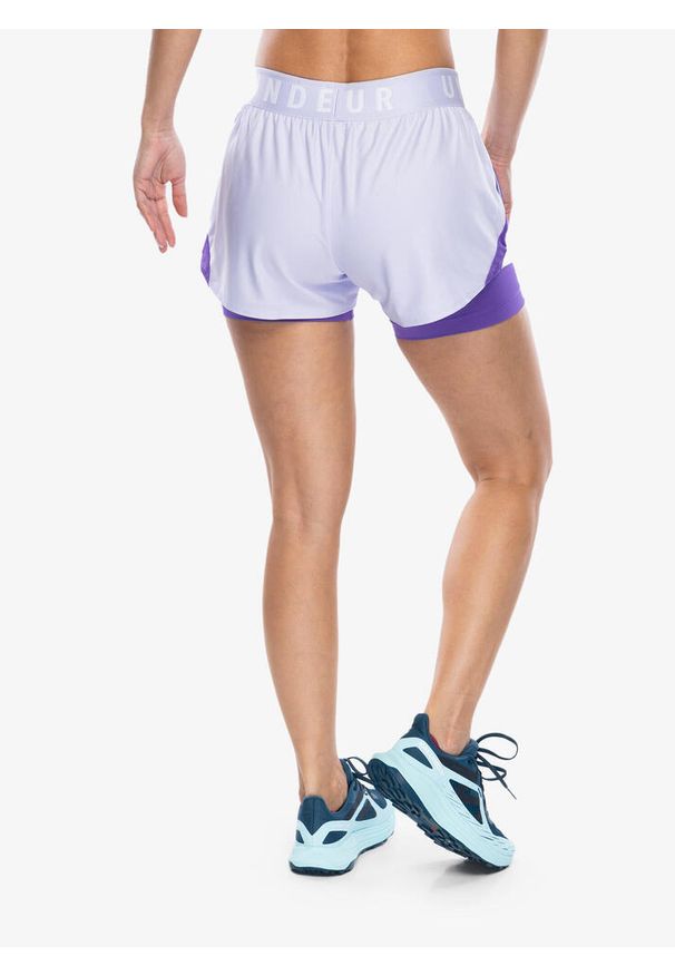 Spodenki treningowe damskie Under Armour Play Up 2-in-1 Shorts. Kolor: fioletowy