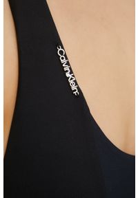 Calvin Klein strój kąpielowy kolor czarny miękka miseczka. Kolor: czarny. Materiał: dzianina, poliamid #4