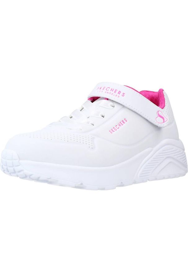 skechers - Buty do chodzenia dla dzieci Skechers Uno Lite. Kolor: biały. Materiał: materiał, syntetyk. Szerokość cholewki: normalna. Sport: turystyka piesza