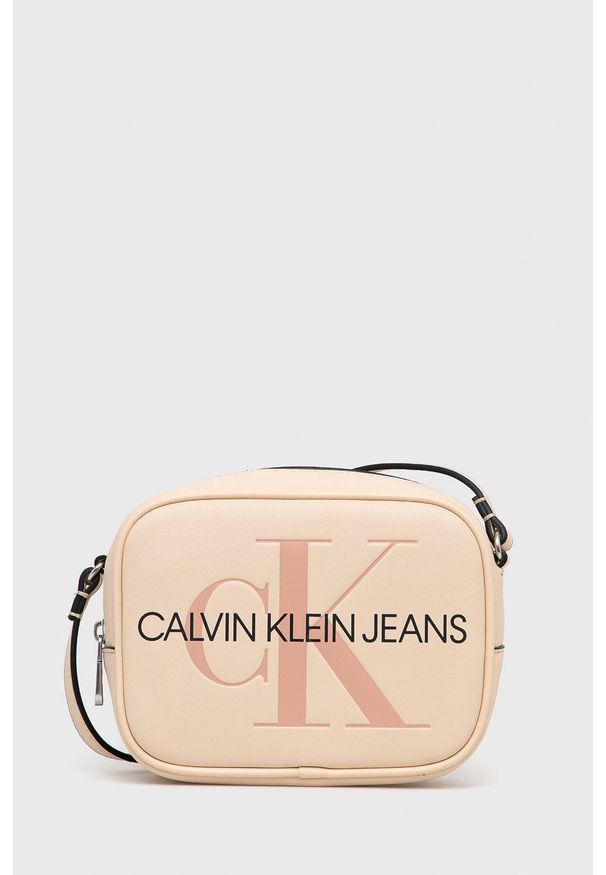 Calvin Klein Jeans Torebka. Kolor: beżowy. Rodzaj torebki: na ramię