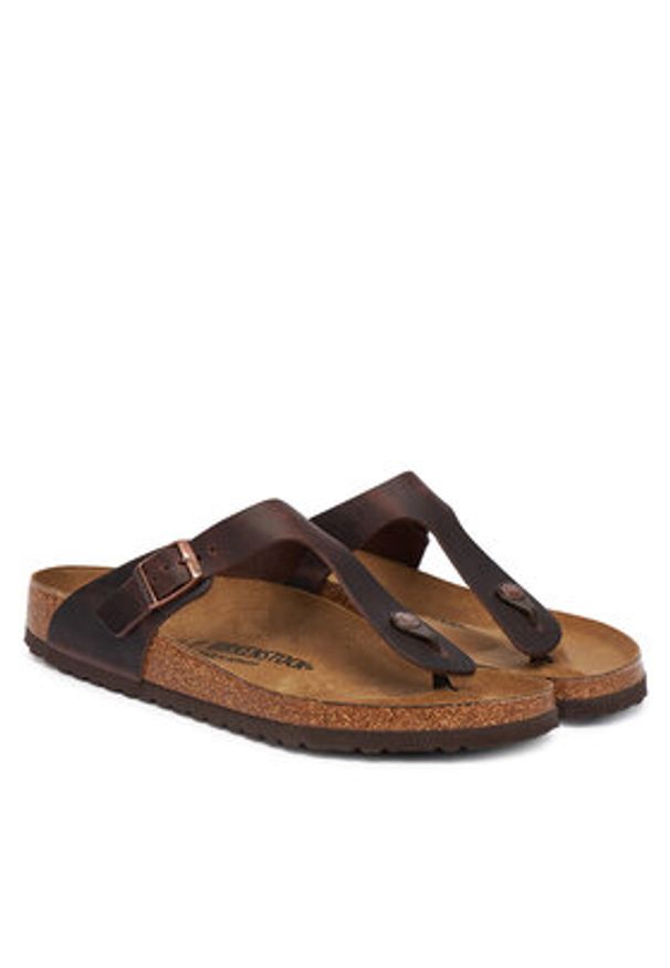 Birkenstock Japonki Gizeh 0743831 Brązowy. Kolor: brązowy. Materiał: nubuk, skóra