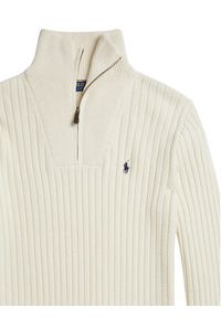 Polo Ralph Lauren Sweter 710974167003 Beżowy Regular Fit. Typ kołnierza: polo. Kolor: beżowy. Materiał: bawełna